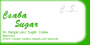 csaba sugar business card